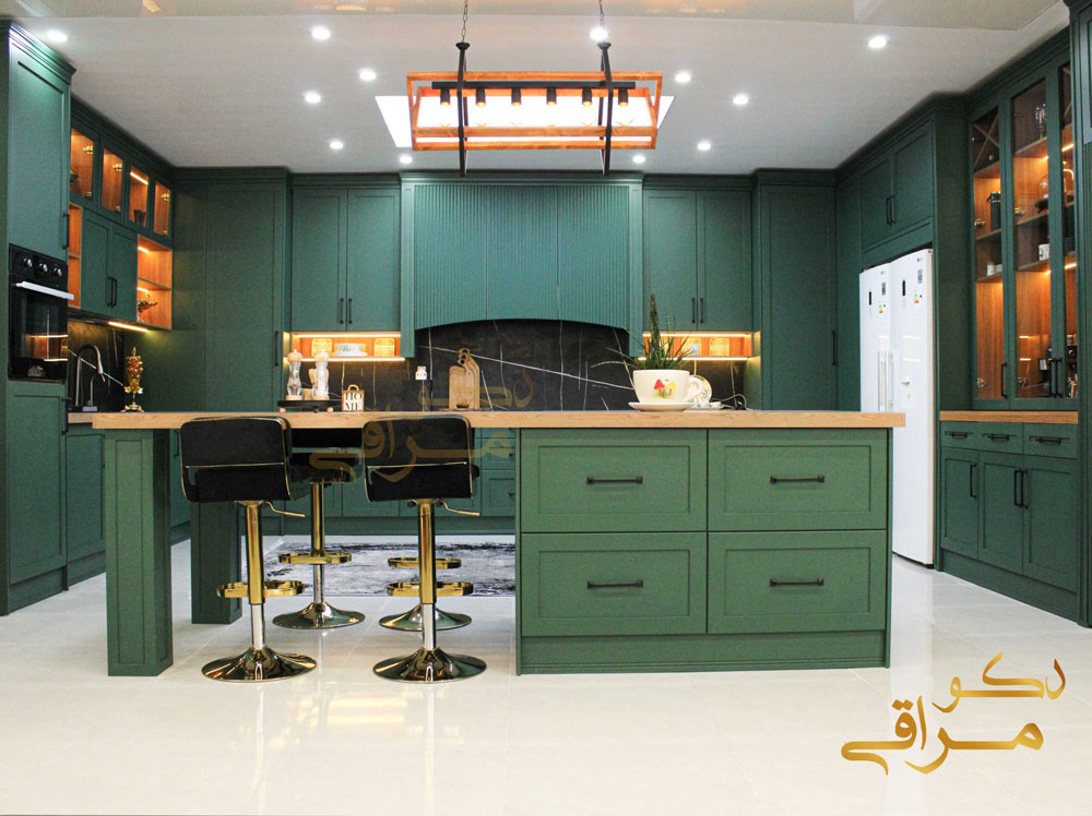 نمونه کار کابینت کابینت پلی اورتان سبز - فرق کابینت پلی اورتان با ممبران