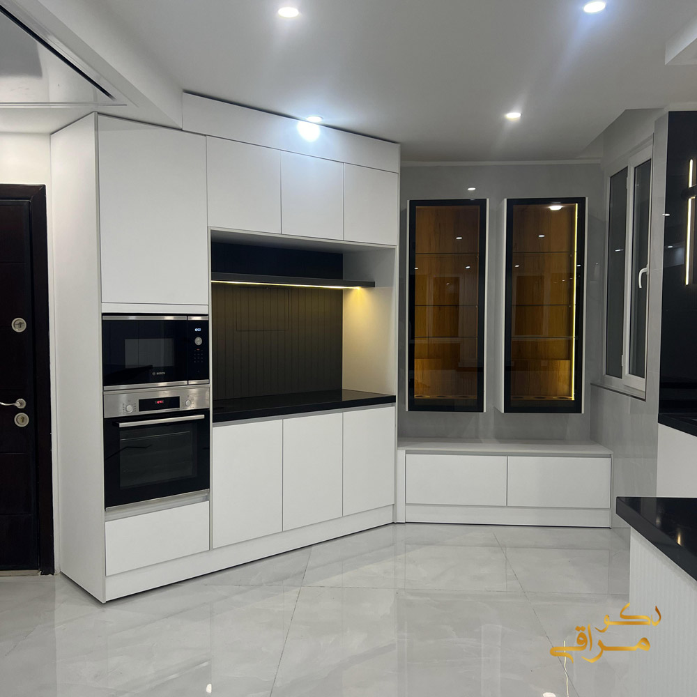 کابینت آشپزخانه سفید مدرن اروپایی