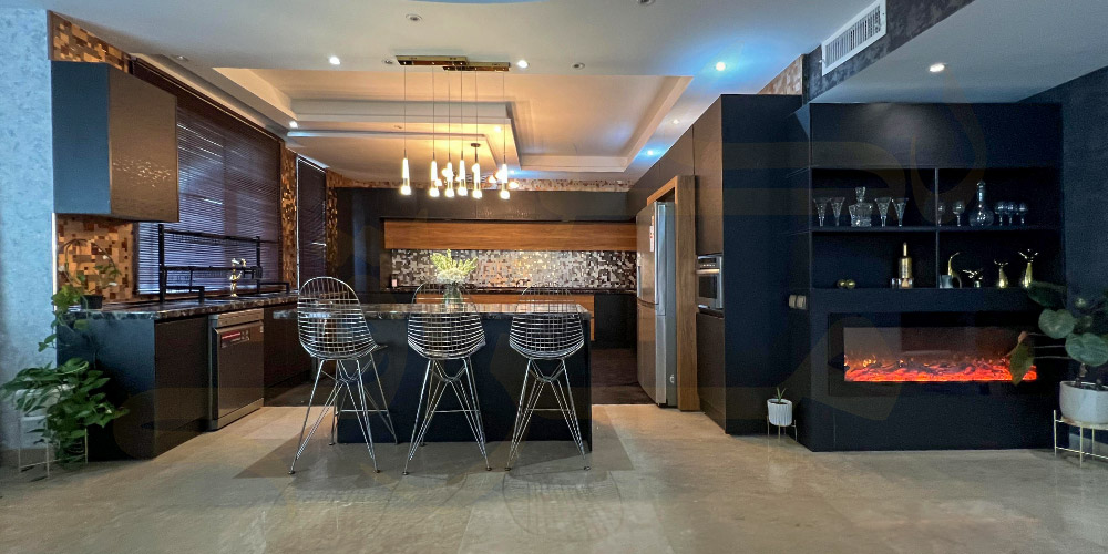 طراحی کابینت آشپزخانه یو شکل