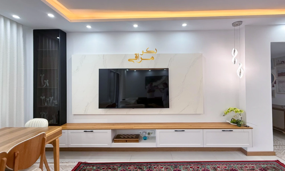 تی وی وال ساده و شیک سفید
